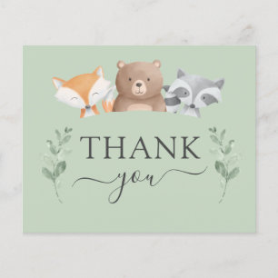 Budget Tack Baby Shower Woodland Greenery Flygblad