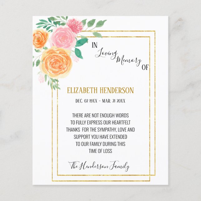 Budget/Tack för att du kom ihåg medkänsla. Flygblad (Framsidan)