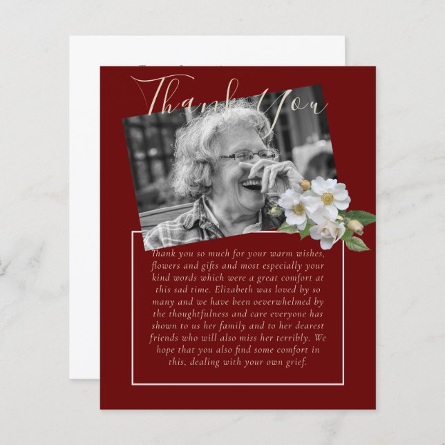 BUDGET Tacksamhetskort Begravning Minneshögtid Död (Fram/baksida)