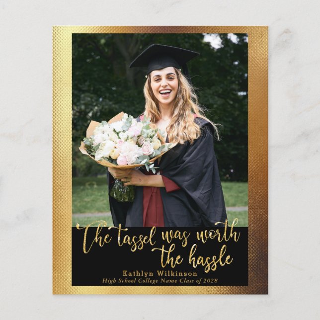 BUDGET Tassel var värd 4 Photo Grad Announcement (Framsida)