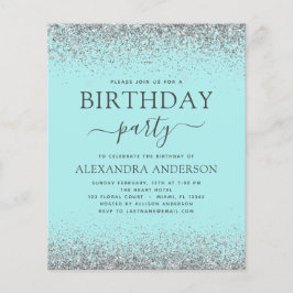 Budget Teal Blue Silver, oavsett ålder, födelsedag