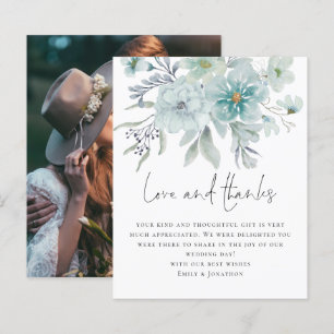 Budget Teal Mist Blommigts Photo Kärlek Tack Bröll