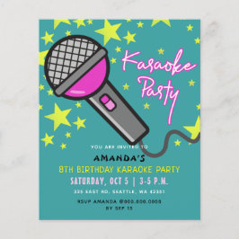 Budget Teal Rosa Barn Karaoke Fest Inbjudan