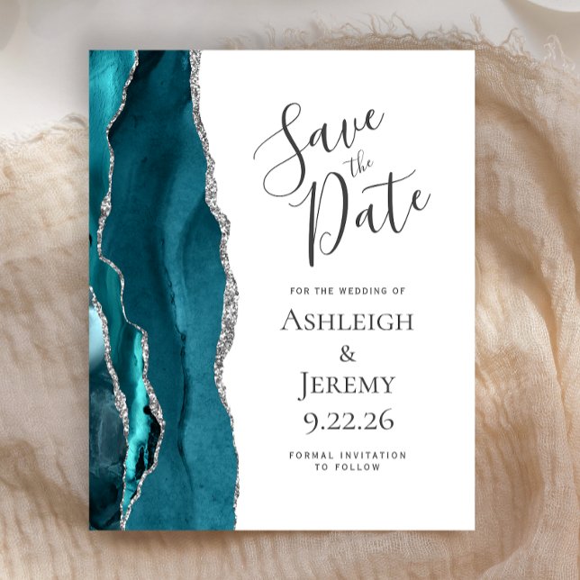 Budget Teal Silver Agate Spara datum (Skapare uppladdad)