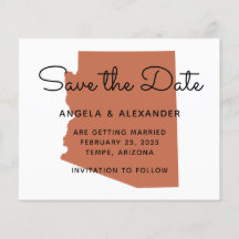 Budget Terracotta Arizona Bröllop spara datum