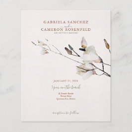 Budget Terracotta Blommigt QR Code Wedding bjudand