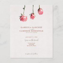 Budget Terracotta Blommigt QR Code Wedding bjudand