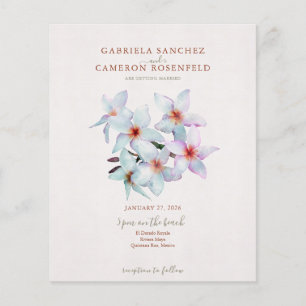 Budget Terracotta Blommigt QR Code Wedding bjudand
