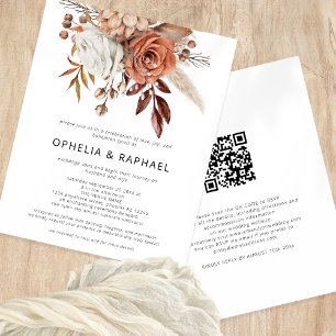 Budget Terracotta Blommigts QR Code Bohemian Bröll