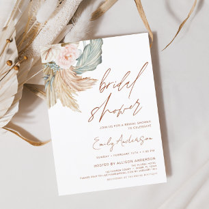 Budget Terracotta Boho Pampas Grass Möhippa Flygblad