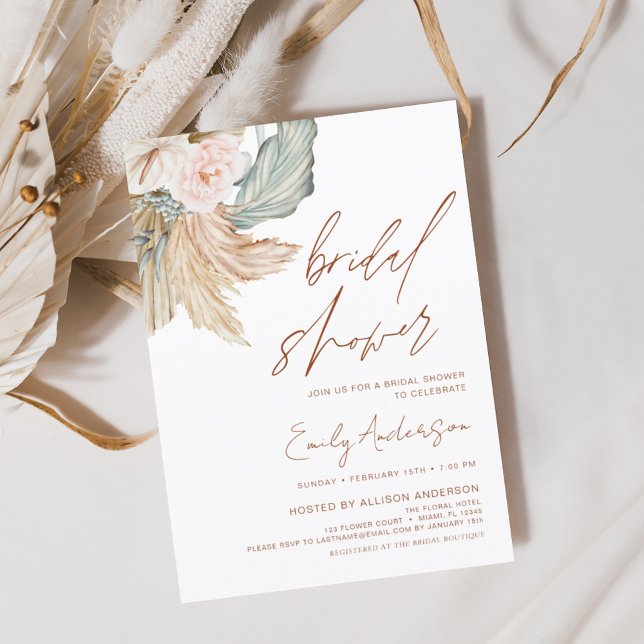 Budget Terracotta Boho Pampas Grass Möhippa Flygblad (Skapare uppladdad)