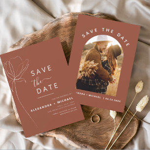 Budget Terracotta Boho Spara datumfoto Flygblad