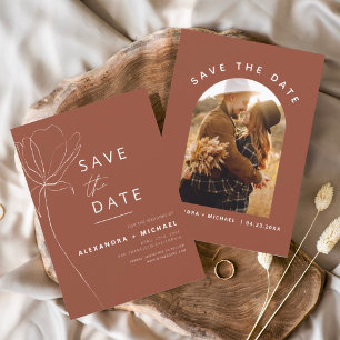 Budget Terracotta Boho Spara datumfoto Flygblad