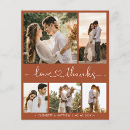 Budget Terracotta Collage Bröllop Tack Flyer