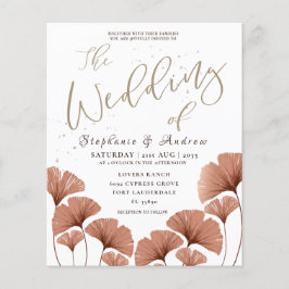 Budget Terracotta Foliage Wedding bjudande