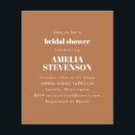 Budget Terracotta Minimalist Möhippa Inbjudan<br><div class="desc">Budgetminimalistiskt Inbjudningskort för möhippan i Boho Terracotta Brown</div>