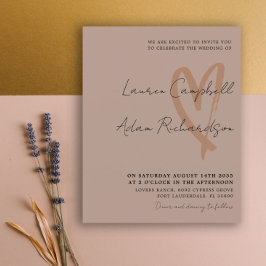 Budget Terracotta Modern hjärtbröllop