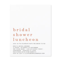 Budget Terracotta Möhippa Luncheon Inbjudan