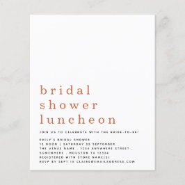 Budget Terracotta Möhippa Luncheon Inbjudan