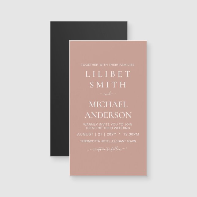 BUDGET Terracotta Monochrome Bröllop (Fram/baksida)