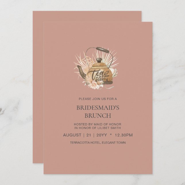 BUDGET Terracotta Monochrome Bröllop (Fram/baksida)