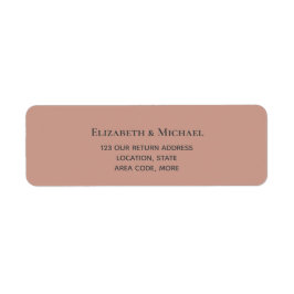 BUDGET Terracotta Monochrome Bröllop Returadress Etikett