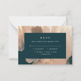 Budget Terracotta painterly bröllop R.S.V.P. svar Anteckningskort