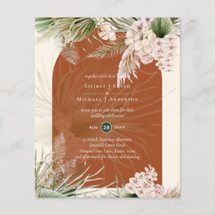 BUDGET Terracotta Peach Pampas Grass Bröllop Flygblad