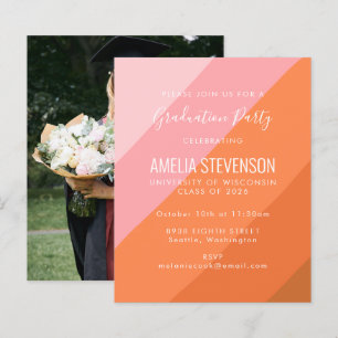 Budget Terracotta Photo Studentfest Inbjudan