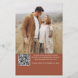 Budget Terracotta QR Code OSA bröllop bjudande
