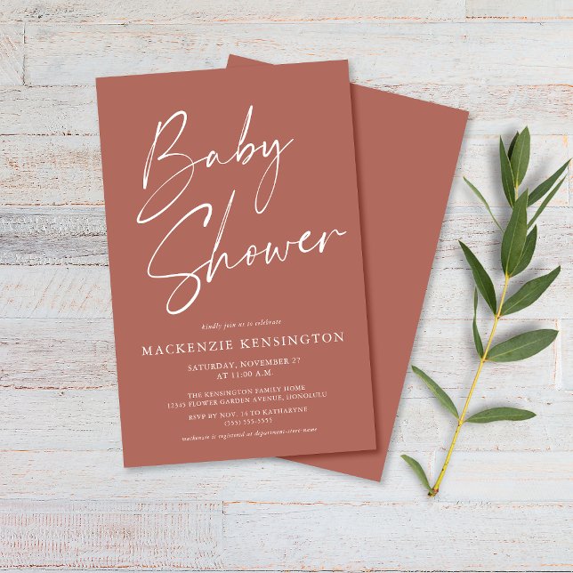 Budget Terracotta Script Baby Shower FLYER (Skapare uppladdad)