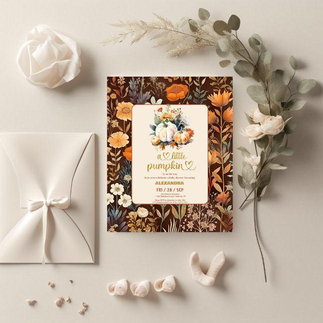 Budget Terrakotta Liten pumpa höst baby shower Flygblad (Skapare uppladdad)