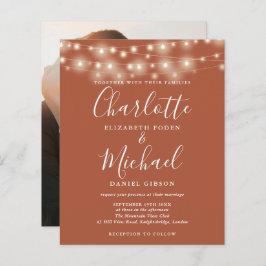Budget Terrakotta Ljus Foto Bröllopsinbjudan