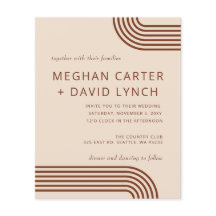 Budget Terrakotta Modern Valvd Bröllopsinbjudan