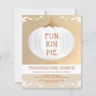 Budget Thanksgiving Dinner White Pumpkin Inbjudan