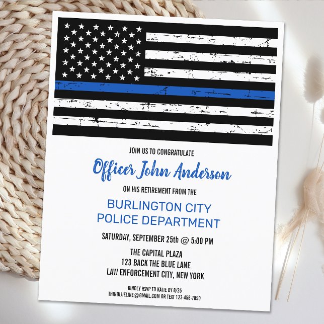 Budget Thin Blue Line Polisinbjudan Pension (Skapare uppladdad)