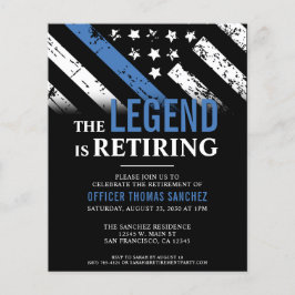 Budget Thin Blue Line Polisinbjudan Pension Flygblad