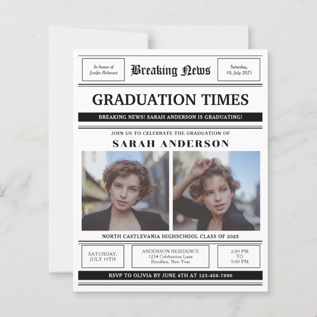 BUDGET Tidningsstil 2 Foto Examenstårtparty (Framsida)