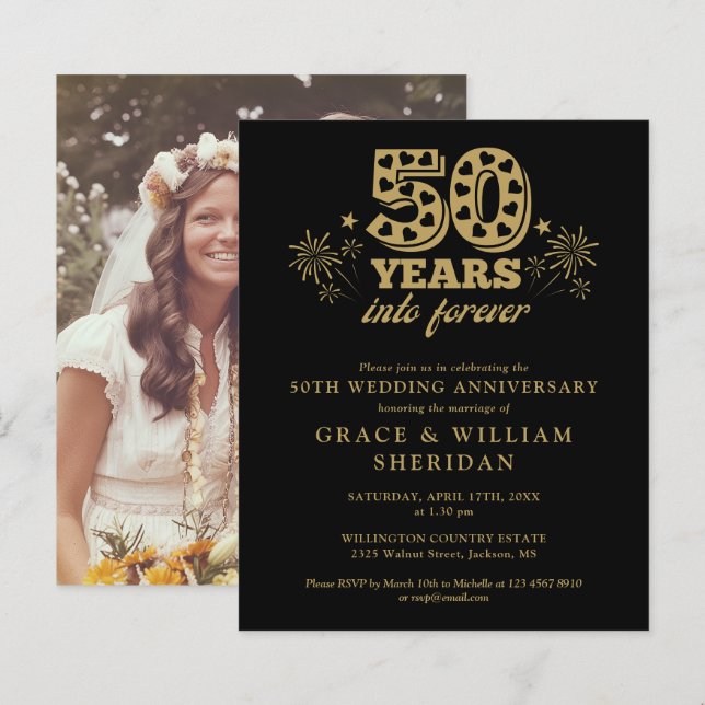 Budget till över 50-årsjubiléet Inbjudan (Fram/baksida)