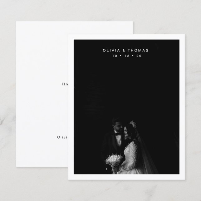 BUDGET Timeless Black Monochrome Photo Wedding (Fram/baksida)