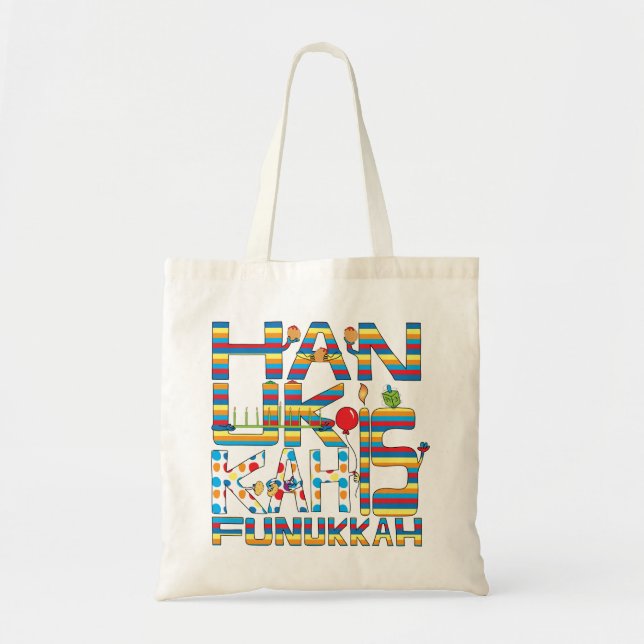 Budget Tote Bag: "Hanukkah är Funukkah!" Tygkasse (Framsidan)