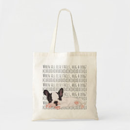 Budget Tote Bag Hug a hund HÅRIG Puppy Tygkasse