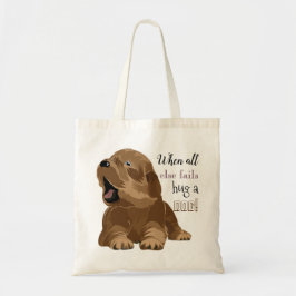 Budget Tote Bag "Hug a hund" Tygkasse