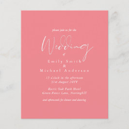 BUDGET Trendig Rosa Bröllopsinbjudan