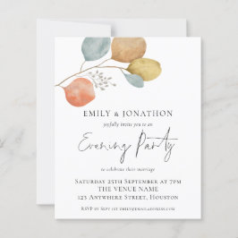 Budget Trendiga Blad Bröllop Kväll Festsedel