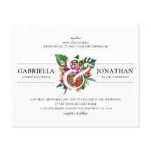 Budget Tropical Bouquet Modern Typography Bröllop