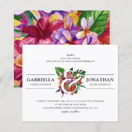 Budget Tropical Bouquet Modern Typography Bröllop