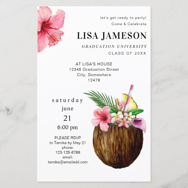 Budget Tropical Coconut Studenten w/ Photo V2 (Framsida)