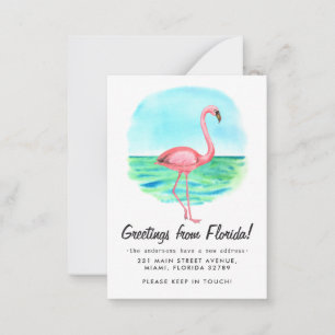 Budget Tropical Flamingo Flyttat Ny adress Flytta Anteckningskort