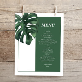 Budget Tropical Handflatan Löv bröllop Menu Flyer